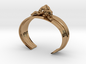 Bracelet with roses in Polished Brass