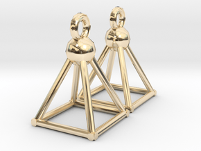 Piramid earrings in 14k Gold Plated Brass