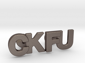 Monogram Cufflinks CK & FU in Polished Bronzed Silver Steel