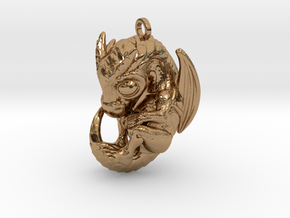 Metal Baby Dragon Pendant in Polished Brass