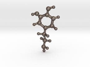 Dopamine Molecular Structure in Polished Bronzed Silver Steel