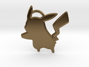 Pikachu Keychain in Polished Bronze