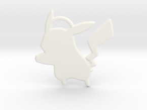 Pikachu Keychain in White Processed Versatile Plastic