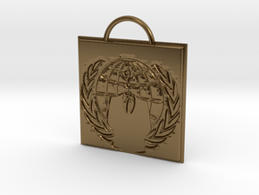 Anonymous logo keychain in Polished Bronze