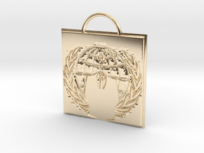 Anonymous logo keychain in 14k Gold Plated Brass