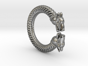 VIking Dragon Ring Alfa in Natural Silver