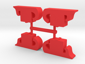Ancient Galley Warship Meeple, 4-set in Red Processed Versatile Plastic