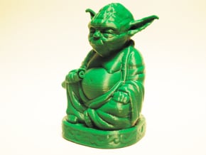 Yoda Buddha with Lightsaber  in Tan Fine Detail Plastic