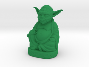 Yoda Buddha with Lightsaber  in Green Processed Versatile Plastic