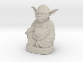 Yoda Buddha with Lightsaber  in Natural Sandstone