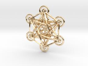 Metatron's Cube - 5cm in 14k Gold Plated Brass