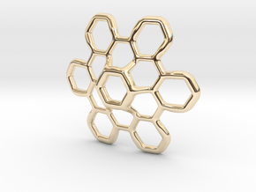 Hex Petal - 4cm in 14k Gold Plated Brass