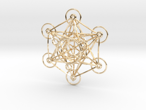 Metatron's Cube - 8cm - wStand in 14K Yellow Gold