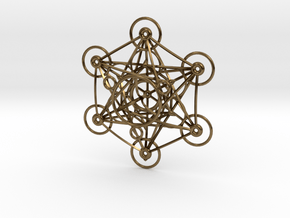 Metatron's Cube - 8cm - wStand in Polished Bronze