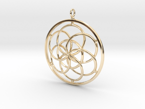 Seed of Life Pendant - 4.5cm in 14K Yellow Gold