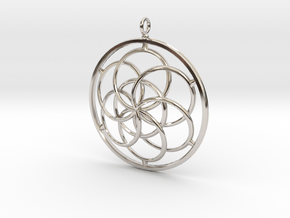 Seed of Life Pendant - 4.5cm in Platinum