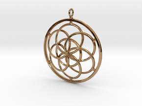 Seed of Life Pendant - 4.5cm in Polished Brass