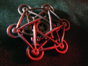 Metatron's Cube - 5cm in Polished Bronzed Silver Steel