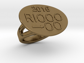 Rio 2016 Ring 24 - Italian Size 24 in Polished Bronze