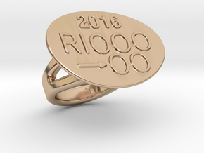 Rio 2016 Ring 24 - Italian Size 24 in 14k Rose Gold Plated Brass