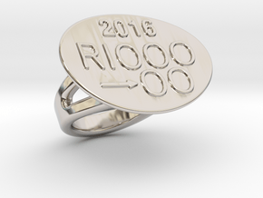 Rio 2016 Ring 24 - Italian Size 24 in Rhodium Plated Brass