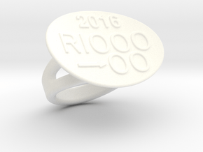 Rio 2016 Ring 24 - Italian Size 24 in White Processed Versatile Plastic