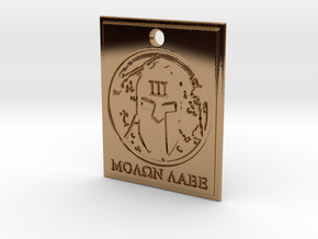 Molon Labe Spartan III% Pendant in Polished Brass
