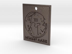 Molon Labe Spartan III% Pendant in Polished Bronzed Silver Steel