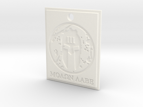 Molon Labe Spartan III% Pendant in White Processed Versatile Plastic