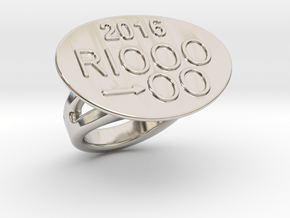 Rio 2016 Ring 25 - Italian Size 25 in Rhodium Plated Brass