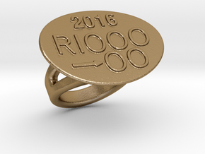 Rio 2016 Ring 25 - Italian Size 25 in Polished Gold Steel
