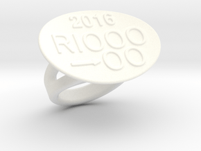 Rio 2016 Ring 25 - Italian Size 25 in White Processed Versatile Plastic