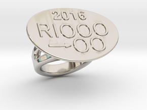Rio 2016 Ring 26 - Italian Size 26 in Rhodium Plated Brass