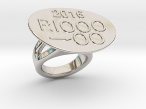 Rio 2016 Ring 27 - Italian Size 27 in Rhodium Plated Brass