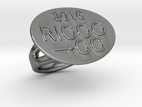 Rio 2016 Ring 28 - Italian Size 28 in Fine Detail Polished Silver