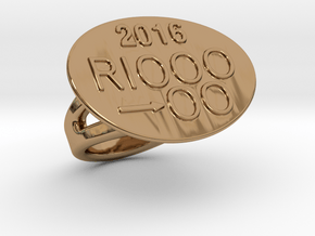 Rio 2016 Ring 28 - Italian Size 28 in Polished Brass