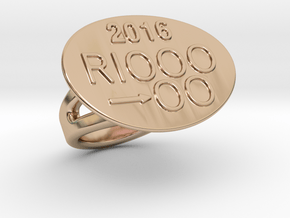 Rio 2016 Ring 28 - Italian Size 28 in 14k Rose Gold Plated Brass