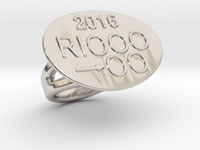 Rio 2016 Ring 28 - Italian Size 28 in Rhodium Plated Brass