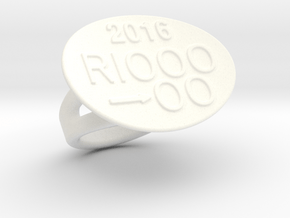 Rio 2016 Ring 28 - Italian Size 28 in White Processed Versatile Plastic