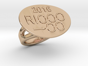 Rio 2016 Ring 29 - Italian Size 29 in 14k Rose Gold Plated Brass