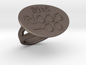Rio 2016 Ring 29 - Italian Size 29 in Polished Bronzed Silver Steel