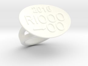 Rio 2016 Ring 29 - Italian Size 29 in White Processed Versatile Plastic