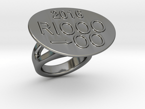 Rio 2016 Ring 30 - Italian Size 30 in Fine Detail Polished Silver