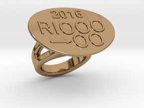 Rio 2016 Ring 30 - Italian Size 30 in Polished Brass