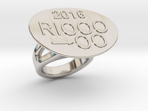 Rio 2016 Ring 30 - Italian Size 30 in Rhodium Plated Brass