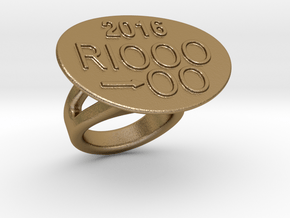 Rio 2016 Ring 30 - Italian Size 30 in Polished Gold Steel