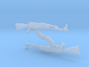 AK-47 1/148 Scale, Pair in Smooth Fine Detail Plastic