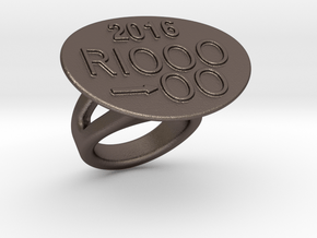 Rio 2016 Ring 31 - Italian Size 31 in Polished Bronzed Silver Steel