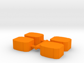 Barrel Meeple, 4-set in Orange Processed Versatile Plastic