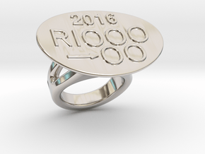Rio 2016 Ring 32 - Italian Size 32 in Rhodium Plated Brass